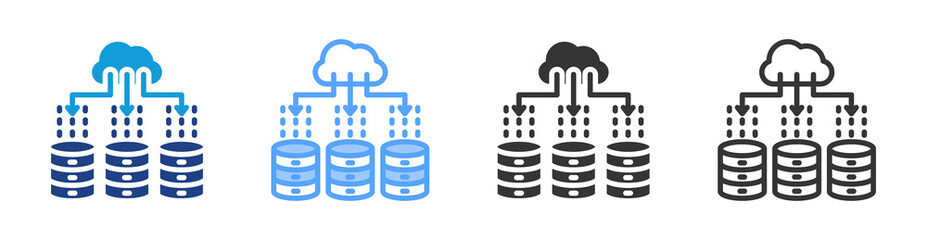Fototapete - Data Packet icon set multiple style collection