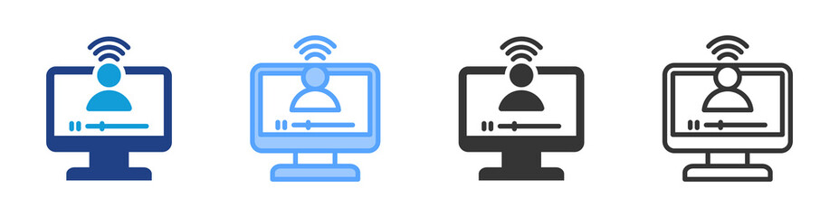 Poster - Online Streamer icon set multiple style collection