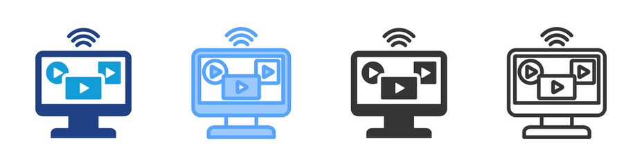 Poster - Streaming Channel icon set multiple style collection