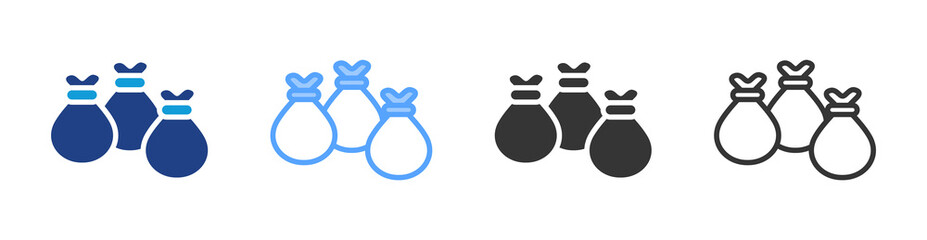 Poster - Garbage Bags icon set multiple style collection