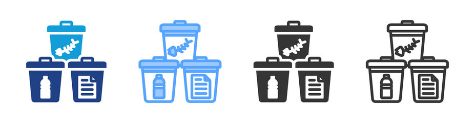 Poster - Waste Segregation icon set multiple style collection