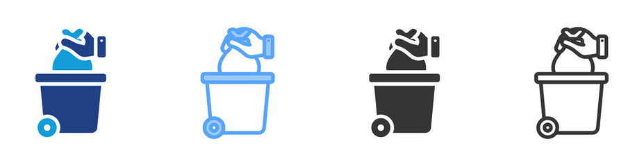 Poster - Trash Collector icon set multiple style collection