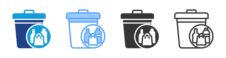 Poster - Solid Waste icon set multiple style collection
