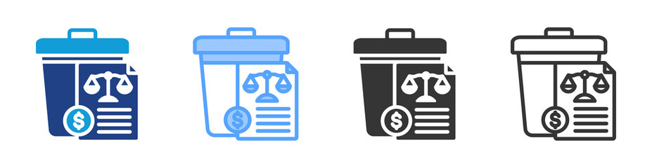 Poster - Waste Tax icon set multiple style collection