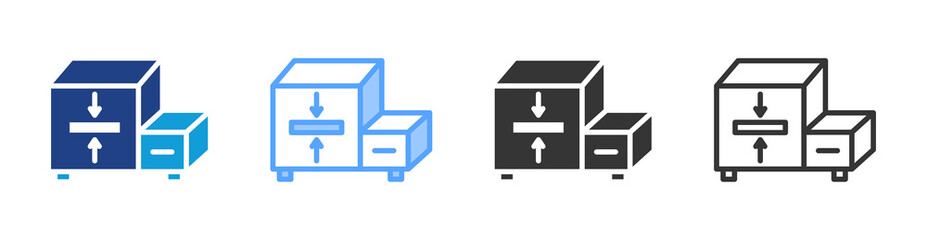 Poster - Trash Compactor icon set multiple style collection