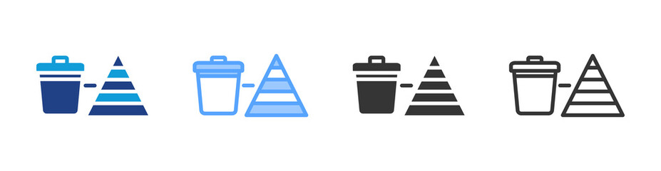 Poster - Waste Hierarchy icon set multiple style collection