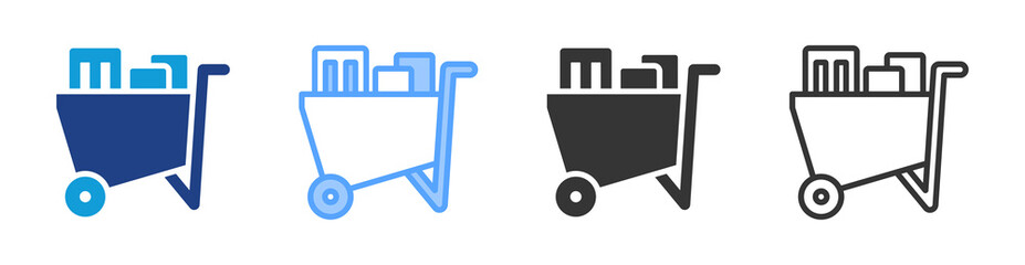 Poster - Construction Waste icon set multiple style collection
