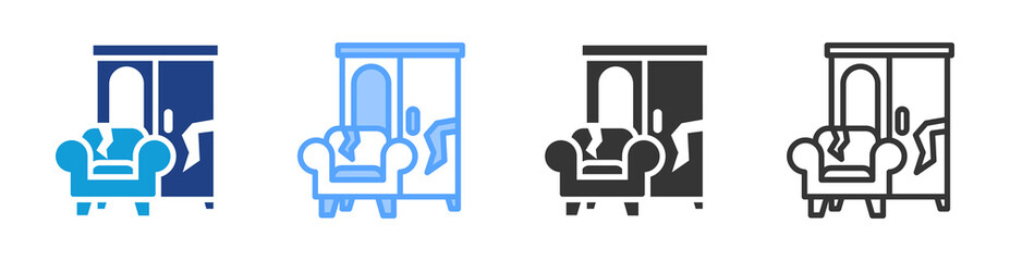 Poster - Bulky Waste icon set multiple style collection