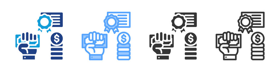 Poster - Financial Asset icon set multiple style collection
