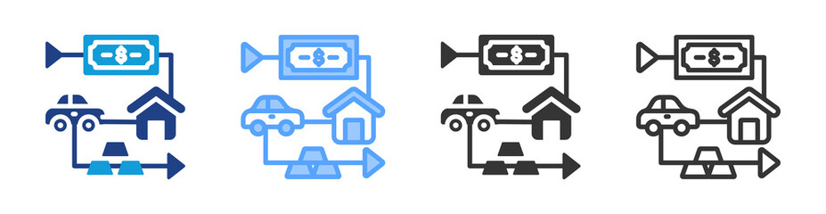 Poster - Process icon set multiple style collection