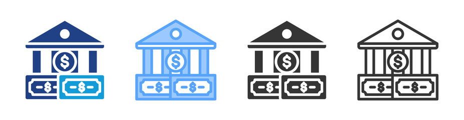 Poster - Financial Sector icon set multiple style collection