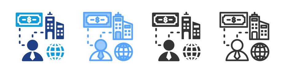 Poster - Business World icon set multiple style collection