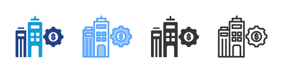 Poster - Physical Infrastructure icon set multiple style collection