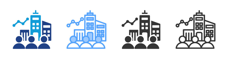 Poster - Enterprise icon set multiple style collection