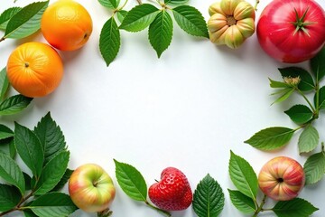 Wall Mural - Symmetrical arrangement of natural elements; leaves and branches , summer, nature pattern, leaf