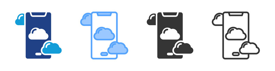 Poster - Cloud Application icon set multiple style collection
