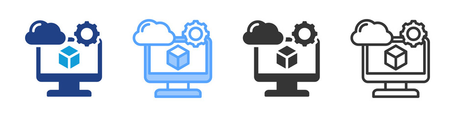 Poster - Virtual Machines icon set multiple style collection