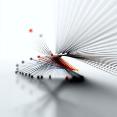 Leinwandbilder - Abstract Network: Interconnected Lines and Spheres on a Clean, Minimalist Background