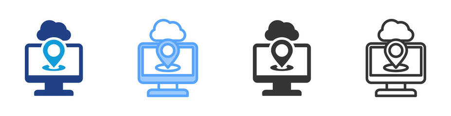 Fototapete - Ip Addresses icon set multiple style collection
