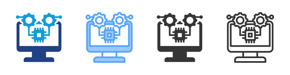 Poster - Hypervisor icon set multiple style collection