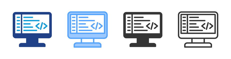 Poster - Computer Programming icon set multiple style collection