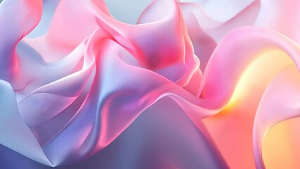 Aufkleber - Waves of color and light dance in an ethereal display of fabric and shape in an abstract artistic creation Generative AI