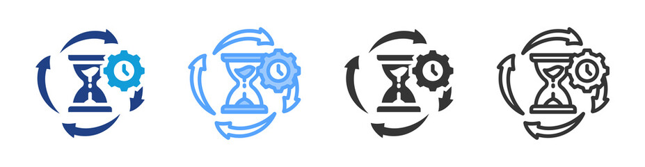 Poster - Processor Time icon set multiple style collection