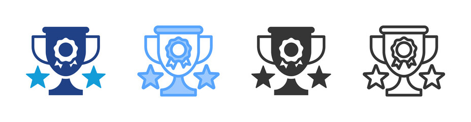 Poster - Achievement icon set multiple style collection