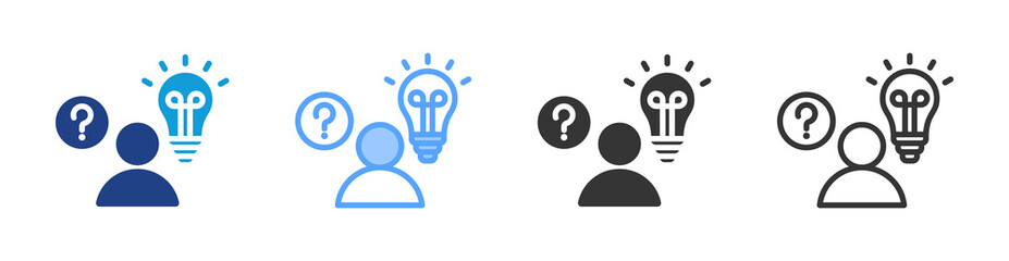 Poster - Curiosity icon set multiple style collection