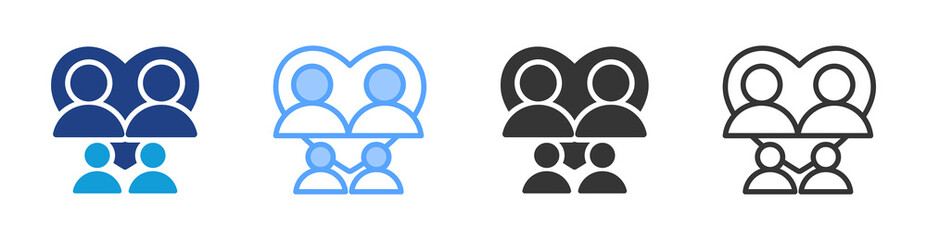 Poster - Family icon set multiple style collection