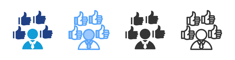 Poster - Popularity icon set multiple style collection