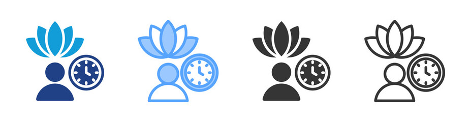 Poster - Patience icon set multiple style collection