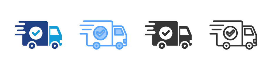 Poster - Delivery icon set multiple style collection