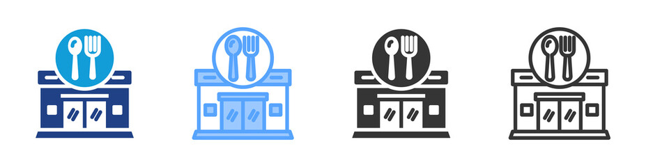 Poster - Restaurant icon set multiple style collection