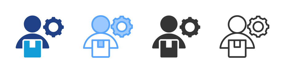 Poster - Courier Service icon set multiple style collection