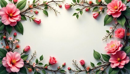 Wall Mural - continuous blooming flowers, intricate vines and leaves , bloom, floral