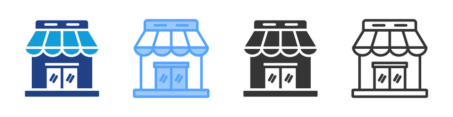 Poster - Store icon set multiple style collection