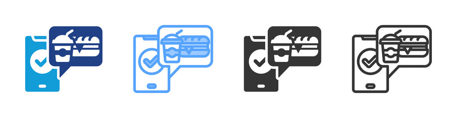 Poster - Food Ordering icon set multiple style collection