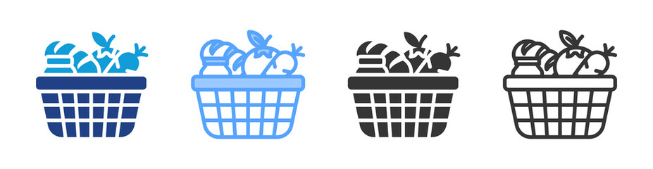 Aufkleber - Grocery Item icon set multiple style collection