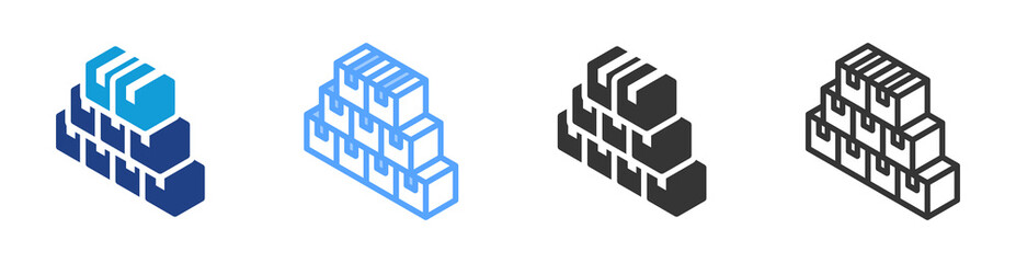 Poster - Boxes icon set multiple style collection