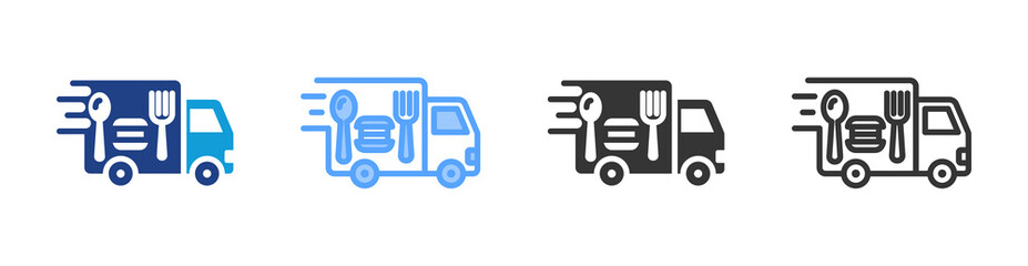 Poster - Car icon set multiple style collection
