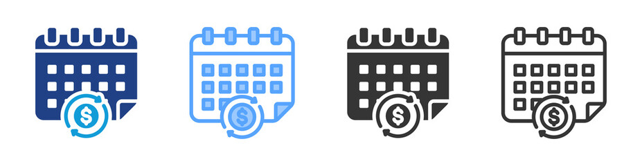 Poster - Subscription icon set multiple style collection