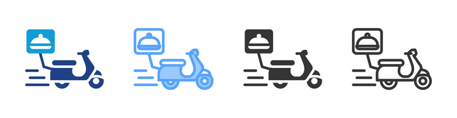 Poster - Food Delivery icon set multiple style collection