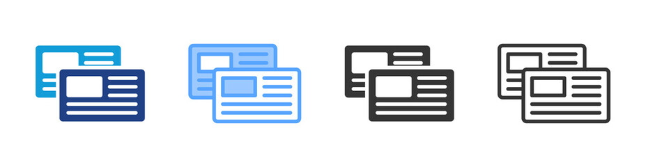 Poster - Card icon set multiple style collection