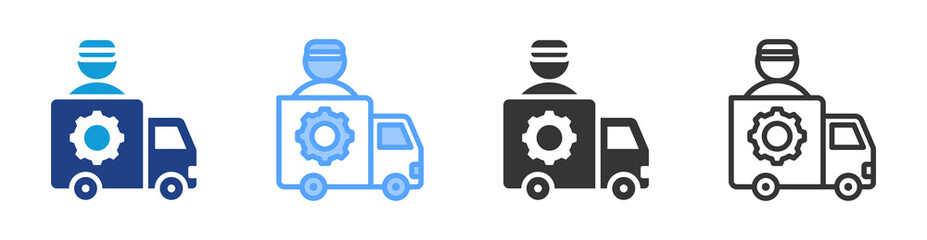 Poster - Food Service Distributor icon set multiple style collection