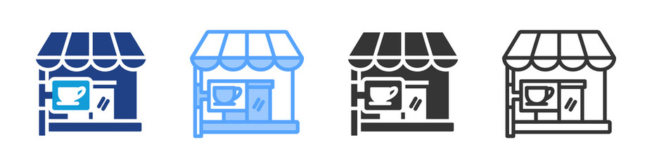 Poster - Cafeterias icon set multiple style collection