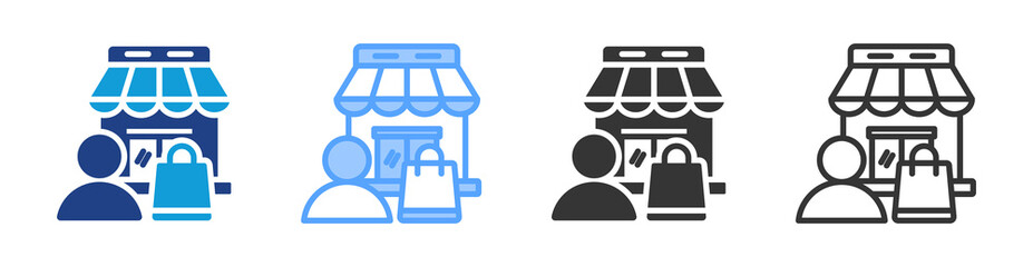 Poster - Customer icon set multiple style collection