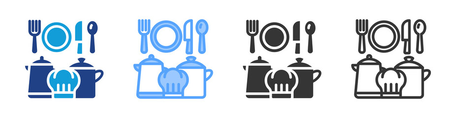 Poster - Meal Kit icon set multiple style collection