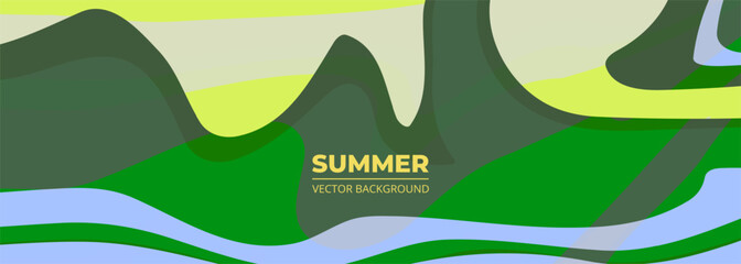 Poster - Summer abstract creative wide background. Modern minimalist design banner template. Vector illustration