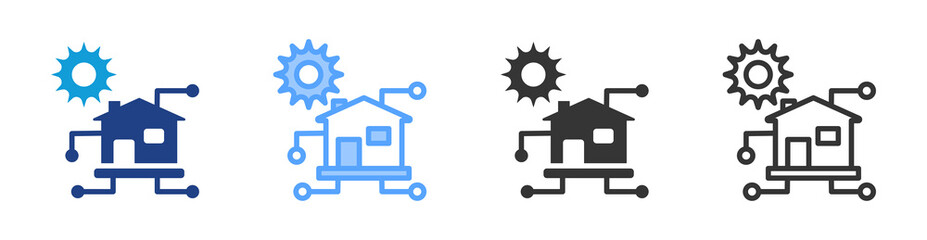 Aufkleber - Residential Installation icon set multiple style collection